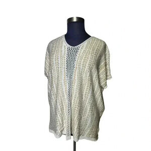 C. Wonder Linen Rayon Oversized Crochet Top / Tunic‎ Size M/ L High/Low
